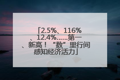 2.5%、116%、12.4%……第一、新高！“数”里行间感知经济活力