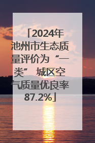 2024年池州市生态质量评价为“一类” 城区空气质量优良率87.2%