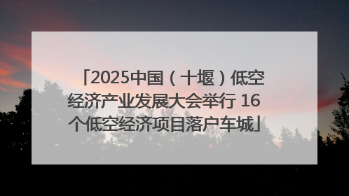 2025中国（十堰）低空经济产业发展大会举行 16个低空经济项目落户车城