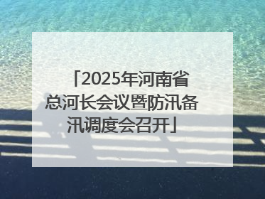 2025年河南省总河长会议暨防汛备汛调度会召开