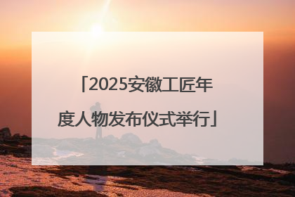 2025安徽工匠年度人物发布仪式举行