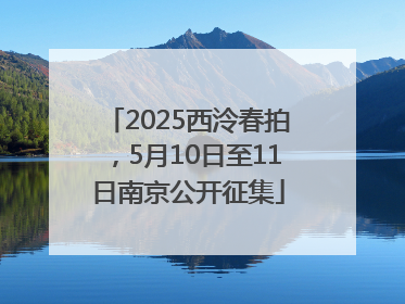 2025西泠春拍，5月10日至11日南京公开征集