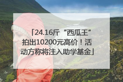 24.16斤“西瓜王”拍出10200元高价！活动方称将注入助学基金