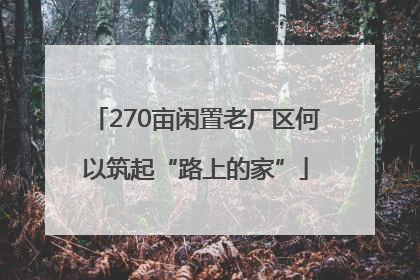 270亩闲置老厂区何以筑起“路上的家”